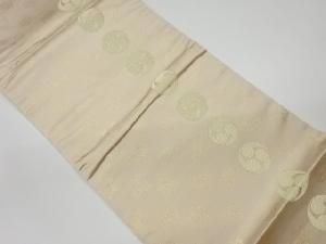 リサイクル　三つ巴・家紋模様織出し袋帯